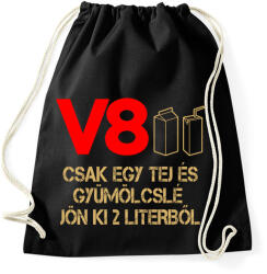 printfashion V8 benzin - Sportzsák, Tornazsák - Fekete (1200572)