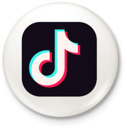 printfashion Tik Tok App - Kitűző, hűtőmágnes - Fehér (3083066)