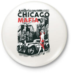 printfashion Amerikai Maffia - Kitűző, hűtőmágnes - Fehér (3073937)
