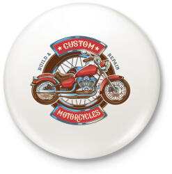 printfashion Custom Motorcycles - Kitűző, hűtőmágnes - Fehér (3081664)