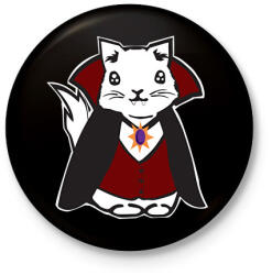 printfashion vámpír cica - Kitűző, hűtőmágnes - Fekete (14540607)