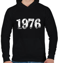 printfashion 1976 - Férfi kapucnis pulóver - Fekete (6194007)