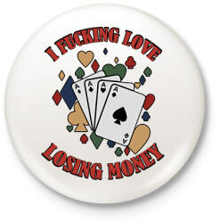 printfashion Losing money - Kitűző, hűtőmágnes - Fehér (15560182)