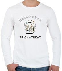 printfashion Halloween Trick or Treat - Férfi hosszú ujjú póló - Fehér (14380169)
