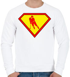 printfashion Super Jégkorongos - Férfi pulóver - Fehér (11715625)
