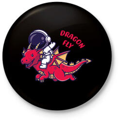printfashion Dragon fly - Űrhajóssal - Kitűző, hűtőmágnes - Fekete (6930492)