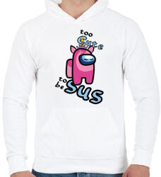 printfashion Among us too cute to be sus unicorn - Férfi kapucnis pulóver - Fehér (4154628)