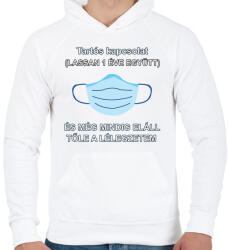 printfashion tartós kapcsolat - Férfi kapucnis pulóver - Fehér (4573994)