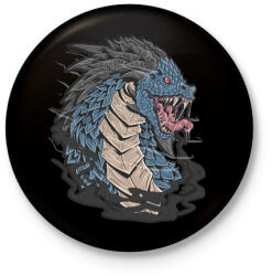 printfashion Kék sárkány - Kitűző, hűtőmágnes - Fekete (3669082)