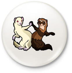 printfashion Vadas és albínó görénypáros - Kitűző, hűtőmágnes - Fehér (4824792)