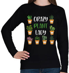 printfashion Crazy plant lady - Fehér - Női pulóver - Fekete (6978558)