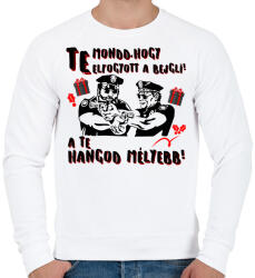 printfashion Te mondd, hogy elfogyott a bejgli a te hangod mélyebb - Férfi pulóver - Fehér (10948879)