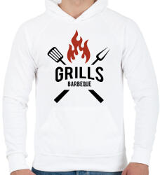 printfashion Grill - Férfi kapucnis pulóver - Fehér (15809990)