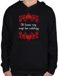 printfashion Ott bassza meg, majd lesz valahogy - Gyerek kapucnis pulóver - Fekete (16383997)