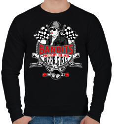 printfashion Motoros csajok - Férfi pulóver - Fekete (2299381)