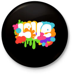 printfashion Szerelem és béke - Kitűző, hűtőmágnes - Fekete (3096094)