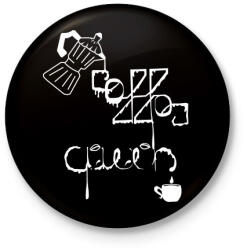 printfashion CoffeeQueenWhite - Kitűző, hűtőmágnes - Fekete (5583174)