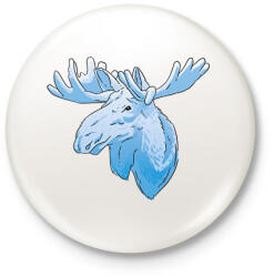 printfashion Jávorszarvas - Kitűző, hűtőmágnes - Fehér (11660475)