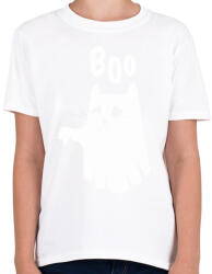 printfashion Macska szellem boo - Gyerek póló - Fehér (4203183)