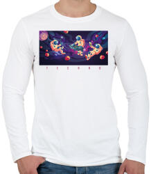printfashion Techno - Űrhajós - Férfi hosszú ujjú póló - Fehér (6577670)