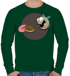 printfashion Légy és a fánk - Férfi pulóver - Sötétzöld (342518)