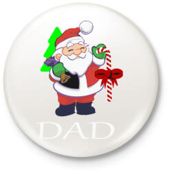 printfashion Mikulás apa - Kitűző, hűtőmágnes - Fehér (3082476)