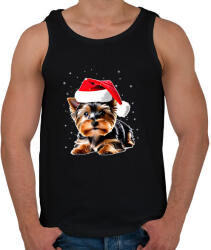 printfashion Yorkie kutyus a hóban - Férfi atléta - Fekete (15214398)