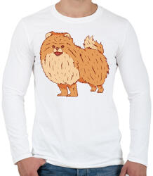 printfashion Pomerániai törpespicc - Férfi hosszú ujjú póló - Fehér (8045899)