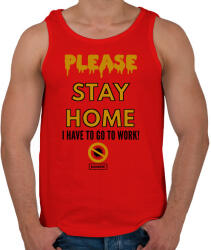 printfashion PLEASE STAY HOME - Férfi atléta - Piros (2466248)