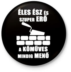 printfashion menő kőműves - Kitűző, hűtőmágnes - Fekete (3097960)