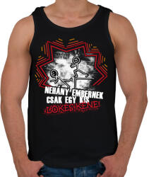 printfashion Néhány embernek csak egy kis lökés kéne - Férfi atléta - Fekete (16671681)