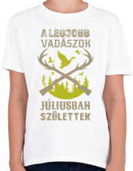 printfashion A legjobb vadászok júliusban születtek - Gyerek póló - Fehér (16333566)