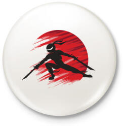 printfashion Ninja - Kitűző, hűtőmágnes - Fehér (3077300)
