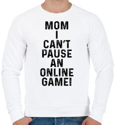 printfashion Mom, I can't pause an online game! - Férfi pulóver - Fehér (5788097)