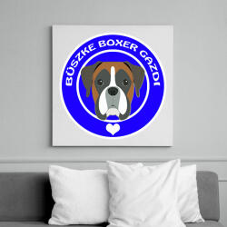 printfashion Büszke gazdi: Boxer - Vászonkép - Fehér (6633981)