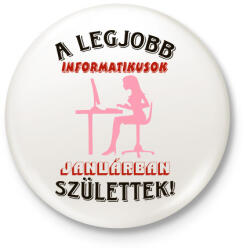printfashion Informatikus nő szülinapja január - Kitűző, hűtőmágnes - Fehér (5660348)