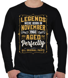 printfashion A tökéletes legendák novemberben születtek - Férfi hosszú ujjú póló - Fekete (6086741)
