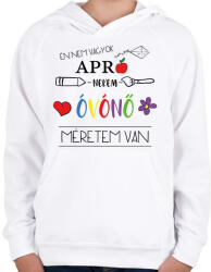 printfashion Nekem óvónő méretem van - Gyerek kapucnis pulóver - Fehér (7313568)