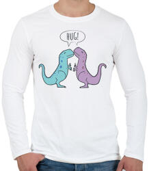 printfashion Dínó ölelés - Férfi hosszú ujjú póló - Fehér (11678571)