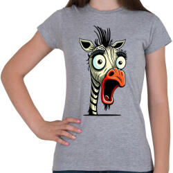 printfashion Csodálkozó zebra - Női póló - Sport szürke (13181896)