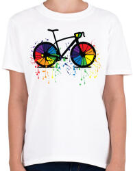 printfashion Színes bicikli - Gyerek póló - Fehér (522330)