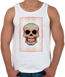 printfashion Mosolygó koponya - Férfi atléta - Fehér (33640)