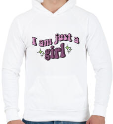 printfashion I am just a girl - Férfi kapucnis pulóver - Fehér (16641938)