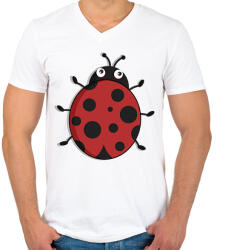 printfashion katicabogár - Férfi V-nyakú póló - Fehér (14671394)