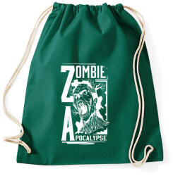 printfashion Zombi apokalipszis - Sportzsák, Tornazsák - Sötétzöld (43497)