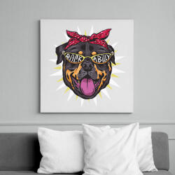 printfashion Bulldog - rockabilly - Vászonkép - Fehér (6638482)