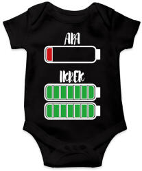 printfashion Apa - Ikrek - Baba Body - Fekete (10940348)