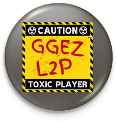 printfashion CAUTION - TOXIC PLAYER - Kitűző, hűtőmágnes - Sötétszürke (15858723)