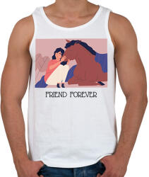 printfashion Friend forever - Lovas minta - Férfi atléta - Fehér (6327112)