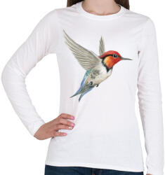 printfashion Kolibri - Női hosszú ujjú póló - Fehér (1018323)